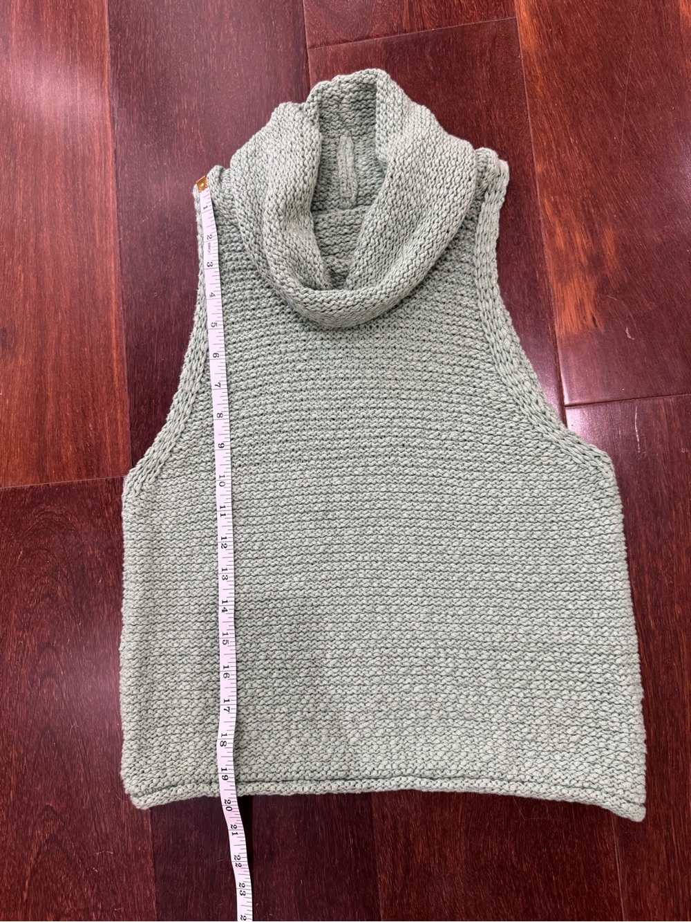Sage Cotton Knit Cowl Neck Sweater Tank Top Small Sleeveless By Together - Picture 14 of 14